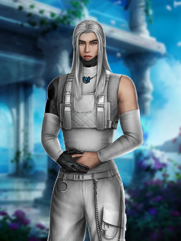 Кирос, андроид Внешность: Азия Волосы: Светлые Наряд: Белый комплект возможна любовная линия Премиальная причёска "Твой самурай" Стоимость: 40 звёздных монет