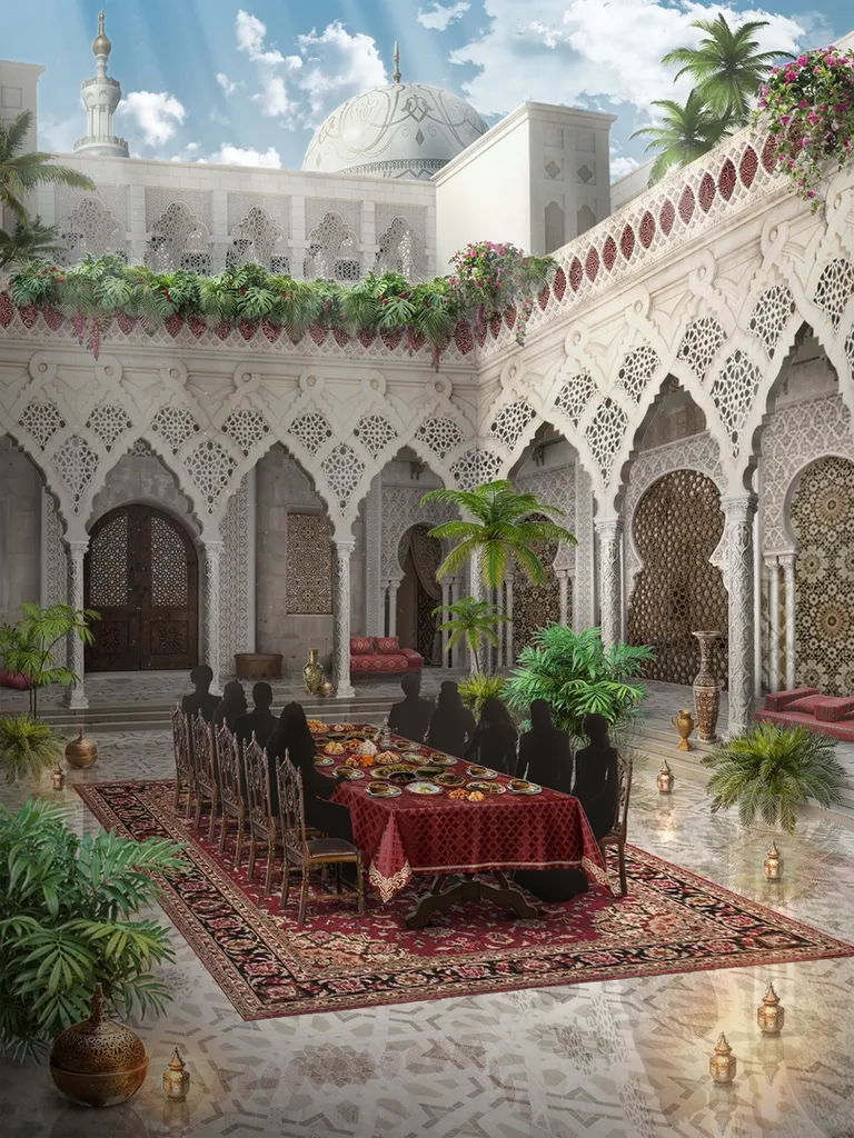 1 сезон 5 серия - Задний двор резиденции султана с силуэтами