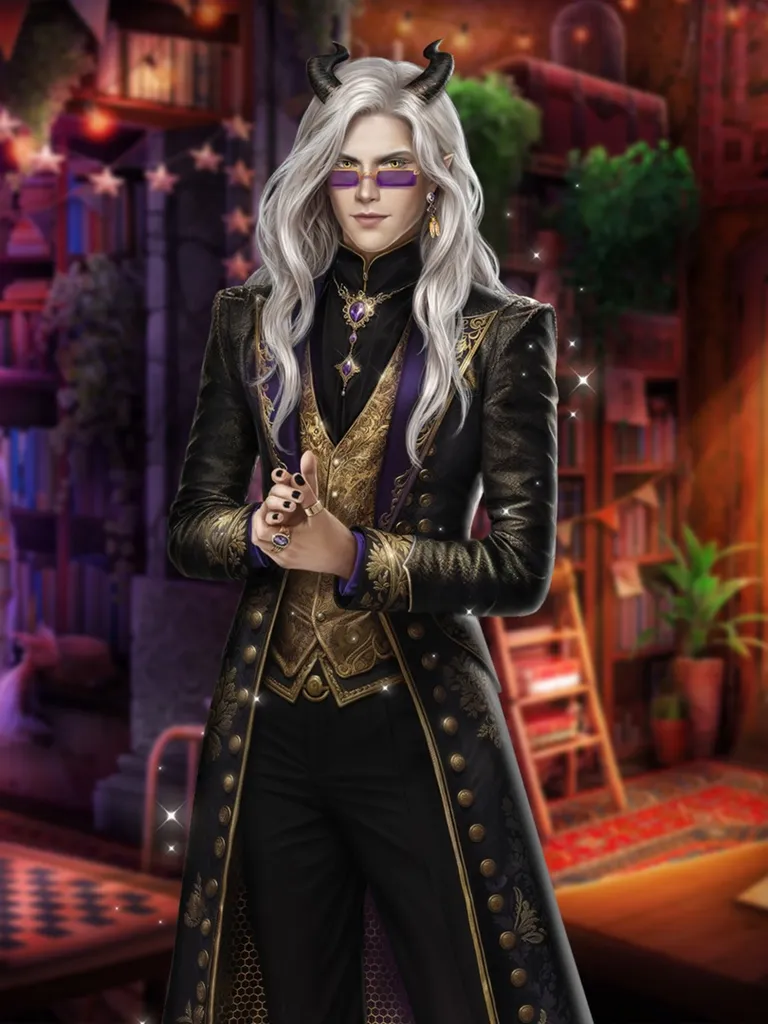 Господин Никто, колдун возможна любовная линия Сверхлегендарный образ «Dark Temptation» Стоимость: 400 звёздных монет Образ в очках