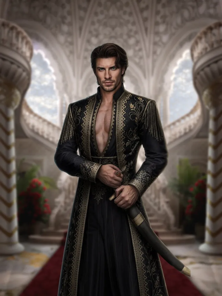 Фаяз Солиман, сын султана Жарифана возможна любовная линия Роскошный образ «Bold Shahzagir» Версия изменённого лица Стоимость: 150 звёздных монет